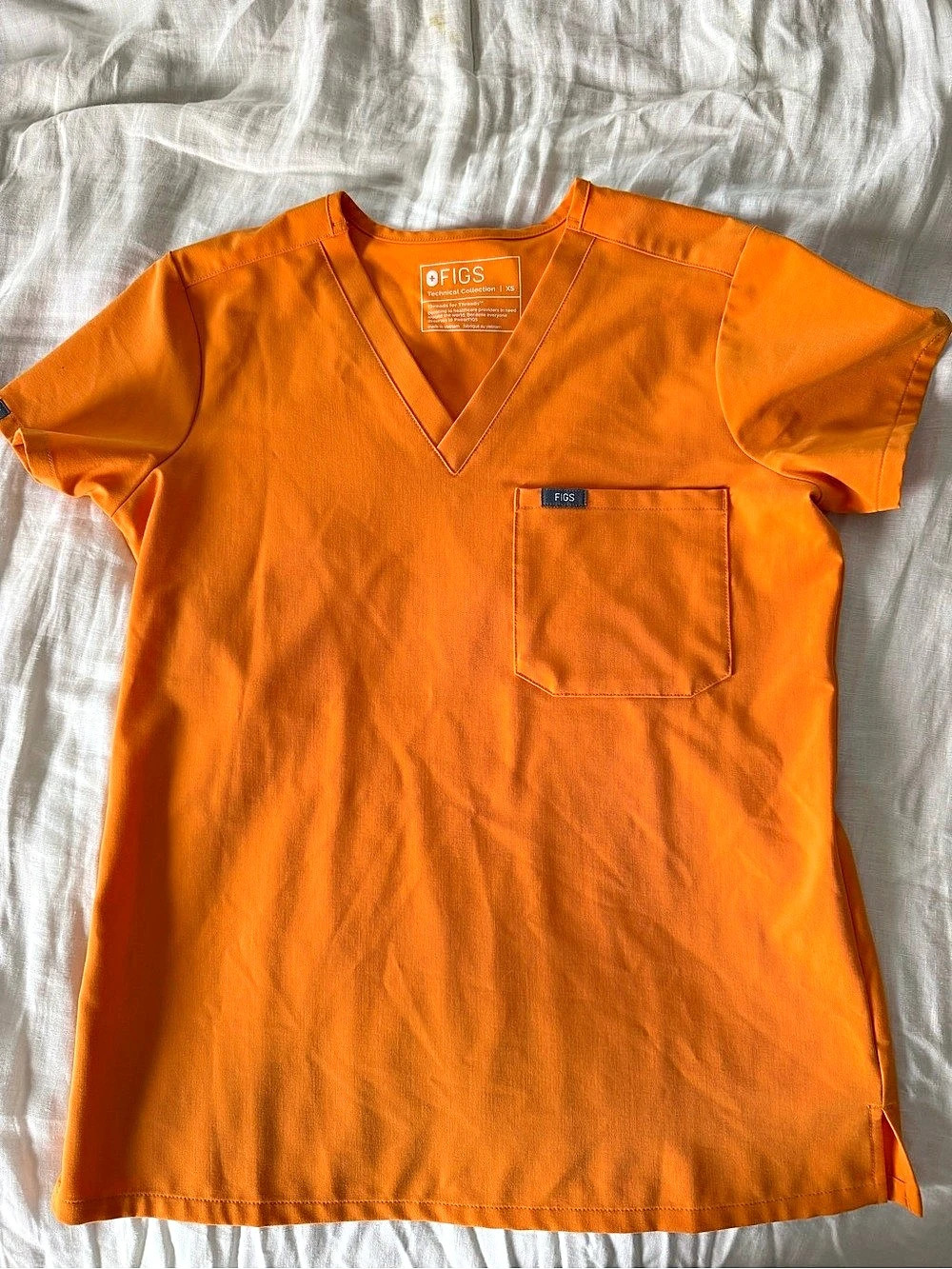 FIGS Catarina Scrub Top Orange Extra Small